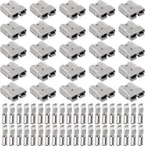 20PCS 50A Battery Quick Connect/Disconnect Kit 10-12 AWG,50 Amp 600V Connector Kit for Recovery Winch, Forklift, Towing Systems and Solar Applications 20PCS 50A Battery Quick Connect/Disconnect Kit 10-12 AWG,50 Amp 600V Connector Kit for Recovery Winch, Forklift, Towing Systems and Solar Applications