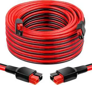 10AWG Anderson-Style Extension Cable 50FT, Anderson-Style 30A Connectors, Tinned Copper with PVC Jacket, Power Connect/Disconnect for Solar Panels, RVs, and Battery Systems 10AWG Anderson-Style Extension Cable 50FT, Anderson-Style 30A Connectors, Tinned Copper with PVC Jacket, Power Connect/Disconnect for Solar Panels, RVs, and Battery Systems