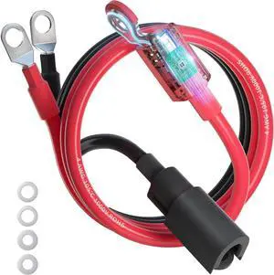4 AWG Battery Cable 2FT, Anti-Spark Waterproof, UL Listed | Pure Copper, 3/8" Lugs, 150A Rated, for 2000W Inverter RV Truck Solar Marine Golf Cart 4 AWG Battery Cable 2FT, Anti-Spark Waterproof, UL Listed | Pure Copper, 3/8" Lugs, 150A Rated, for 2000W Inverter RV Truck Solar Marine Golf Cart