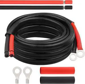 Solar Battery Cable - 10 Gauge 15FT Power Inverter Cable with PV Flame Retardant Protective Sleeving Connect Battery and Charge Controller for Solar Panel Automotive RV Motorcycle Marine Solar Battery Cable - 10 Gauge 15FT Power Inverter Cable with PV Flame Retardant Protective Sleeving Connect Battery and Charge Controller for Solar Panel Automotive RV Motorcycle Marine