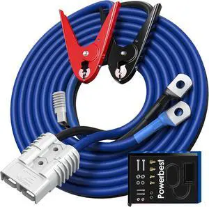 Heavy Duty Jumper Cables - 1 Gauge 30 Feet 900Amp Automotive Booster Jumper Cables with 175A Battery Quick Connect and Permanent Installation kit for Car, SUV and Trucks Battery - (SB175 Gray) Heavy Duty Jumper Cables - 1 Gauge 30 Feet 900Amp Automotive Booster Jumper Cables with 175A Battery Quick Connect and Permanent Installation kit for Car, SUV and Trucks Battery - (SB175 Gray)