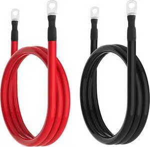 2 AWG Battery Cable 2AWG Gauge Battery Inverter Cables for Automotive Solar Marine Boat RV Car Motorcycle (2 AWG, 5FT, 3/8") 2 AWG Battery Cable 2AWG Gauge Battery Inverter Cables for Automotive Solar Marine Boat RV Car Motorcycle (2 AWG, 5FT, 3/8")