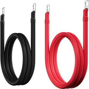 2 Gauge AWG Battery Cables 4 Ft Black+4 Ft Red, Pure Copper Power Inverter Wire Set with 3/8 in Lugs Both Ends,High Power Flexible&Durable for Automotive Solar Marine Boat RV Car Motorcycle-UL-Outdoor 2 Gauge AWG Battery Cables 4 Ft Black+4 Ft Red, Pure Copper Power Inverter Wire Set with 3/8 in Lugs Both Ends,High Power Flexible&Durable for Automotive Solar Marine Boat RV Car Motorcycle-UL-Outdoor