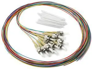 12 Strand Multimode OM1 62.5/125 ST-UPC Fiber Pigtail, ST OM1 Fiber Optic Pigtail, Includes 12 Fiber Optic Fusion Splice Protective Shrink Sleeves 12 Strand Multimode OM1 62.5/125 ST-UPC Fiber Pigtail, ST OM1 Fiber Optic Pigtail, Includes 12 Fiber Optic Fusion Splice Protective Shrink Sleeves