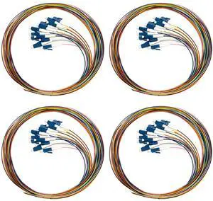 (4Pack) 12 Strand Singlemode 9/125 LC-UPC Fiber Pigtail, Fiber Optic Pigtail, 1.5 Meters LC Cable (4Pack) 12 Strand Singlemode 9/125 LC-UPC Fiber Pigtail, Fiber Optic Pigtail, 1.5 Meters LC Cable