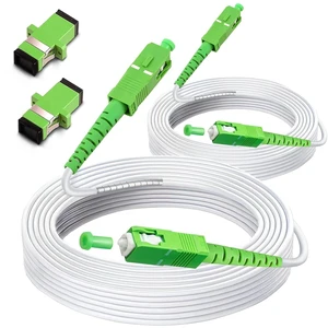 (15m - 2Pack) SC/ to SC/ Fiber Optic Internet Cable, Armored Single Mode Patch Cable, Fiber Optic Jumper Optical Patch Cord - SIMPLEX - 9/125um - OS1/OS2 Compatible, LSZH White (15m - 2Pack) SC/ to SC/ Fiber Optic Internet Cable, Armored Single Mode Patch Cable, Fiber Optic Jumper Optical Patch Cord - SIMPLEX - 9/125um - OS1/OS2 Compatible, LSZH White