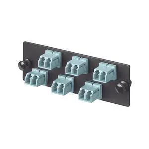 FAP6WAQDLCZ Multi-Mode 6-Port Fiber Adapter Panel with Zirconia Ceramic Split Sleeve, Aqua FAP6WAQDLCZ Multi-Mode 6-Port Fiber Adapter Panel with Zirconia Ceramic Split Sleeve, Aqua