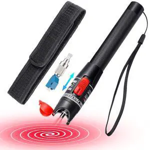 Visual Fault Locator 50KM - VFL Fiber Optic Tester Kit with Universal 2.5mm Connector, Includes FC to LC Adapter, Compatible Single Mode 9/125um & Multimode, Fiber Light & Laser for CATV Telecom Visual Fault Locator 50KM - VFL Fiber Optic Tester Kit with Universal 2.5mm Connector, Includes FC to LC Adapter, Compatible Single Mode 9/125um & Multimode, Fiber Light & Laser for CATV Telecom