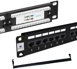 Cat6 Patch Panel 24 Port, UL Listed Network Patch Panel, 19-Inch 1U Rack Mount or Wall Mount, RJ45 Ethernet Punch Down Panel, 10G Compatible for Cat5e/Cat6/Cat6a Cat6 Patch Panel 24 Port, UL Listed Network Patch Panel, 19-Inch 1U Rack Mount or Wall Mount, RJ45 Ethernet Punch Down Panel, 10G Compatible for Cat5e/Cat6/Cat6a
