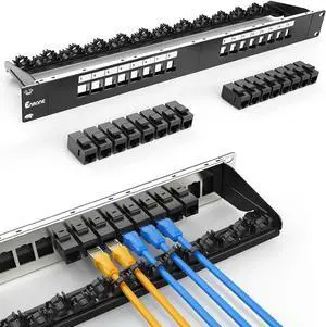 16 Port Patch Panel Cat6 Keystone RJ45 Patch Panel (EC Listed) UTP 1U Network Patch Panel with Smart Cable Management for 19inch Rackmount 16 Port Patch Panel Cat6 Keystone RJ45 Patch Panel (EC Listed) UTP 1U Network Patch Panel with Smart Cable Management for 19inch Rackmount