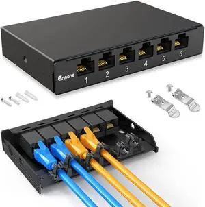 6 Port Patch Panel 0.5U CAT6A Keystone Patch Panel (EC Listed) UTP for Desk Mount Home Ethernet Termination Box (EM-0.5U CAT6A) 6 Port Patch Panel 0.5U CAT6A Keystone Patch Panel (EC Listed) UTP for Desk Mount Home Ethernet Termination Box (EM-0.5U CAT6A)