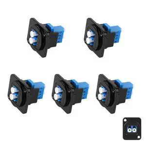 5pcs LC to LC Fiber Panel Mount Adapter LC Duplex Singlemode Fiber Optic Keystone Connector Socket Module, XLR Panel/D-Panel Mount, for Fibre Optic Network LAN Integrated Cablin 5pcs LC to LC Fiber Panel Mount Adapter LC Duplex Singlemode Fiber Optic Keystone Connector Socket Module, XLR Panel/D-Panel Mount, for Fibre Optic Network LAN Integrated Cablin