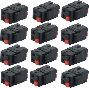 Speaker Keystone Jack Spring Loaded Speaker Jack for Keystone Wall Plate, Female to Female, for Home Theater Wall Plates - Black (12-Pack) Speaker Keystone Jack Spring Loaded Speaker Jack for Keystone Wall Plate, Female to Female, for Home Theater Wall Plates - Black (12-Pack)