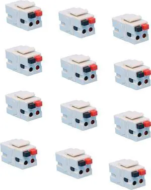 Speaker Keystone Jack Spring Loaded Speaker Jack for Keystone Wall Plate, Female to Female, for Home Theater Wall Plates - White (12-Pack) Speaker Keystone Jack Spring Loaded Speaker Jack for Keystone Wall Plate, Female to Female, for Home Theater Wall Plates - White (12-Pack)