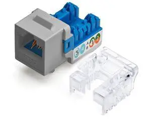 Cat6A Unshielded (UTP) Keystone Jack, 90-Degree Punch-Down RJ45 Female Module, PoE++ 4PPoE, UL Listed & TIA Certified, Gray, 12 Pack Cat6A Unshielded (UTP) Keystone Jack, 90-Degree Punch-Down RJ45 Female Module, PoE++ 4PPoE, UL Listed & TIA Certified, Gray, 12 Pack