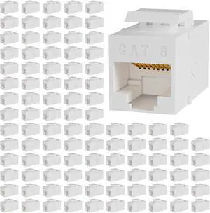 RJ45 Cat6 Keystone Coupler, 100-Pack, White | Cat 6 Keystone Jack Ethernet Coupler Female to Female for Cat6/Cat5e/Cat5 Network Cable RJ45 Cat6 Keystone Coupler, 100-Pack, White | Cat 6 Keystone Jack Ethernet Coupler Female to Female for Cat6/Cat5e/Cat5 Network Cable