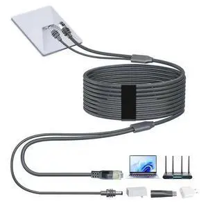 Elfcam - 5m/16.4ft 3-in-1 Cable for Starlink Mini USB-C Power Supply + Starlink Mini Standard, Stardard RJ45 CAT6 Connector for Easy to Plug Out from Extended Network Devices PC, Router and Switch Elfcam - 5m/16.4ft 3-in-1 Cable for Starlink Mini USB-C Power Supply + Starlink Mini Standard, Stardard RJ45 CAT6 Connector for Easy to Plug Out from Extended Network Devices PC, Router and Switch