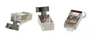 INC. 85-368 Shielded Feed-Thru Modular Plug Connector, Cable Connector for CAT6A/6/5e Shielded Cables, (25 Connectors) INC. 85-368 Shielded Feed-Thru Modular Plug Connector, Cable Connector for CAT6A/6/5e Shielded Cables, (25 Connectors)
