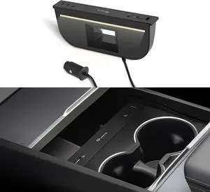 Muti-Ports USB Hub for Tesla Model 3 Highland 2024-2026/Model Y Juniper 2025-2026, Center Console Hidden Charger with Retractable Cable Interior Accessories Charging Hub(Premium/Performance) Muti-Ports USB Hub for Tesla Model 3 Highland 2024-2026/Model Y Juniper 2025-2026, Center Console Hidden Charger with Retractable Cable Interior Accessories Charging Hub(Premium/Performance)