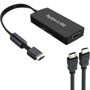PS2 to HDMI Converter Adapter, PS2 HDMI Video Converter with 3ft HDMI Cable for Sony PlayStation 2/ PlayStation 1 PS2 to HDMI Converter Adapter, PS2 HDMI Video Converter with 3ft HDMI Cable for Sony PlayStation 2/ PlayStation 1