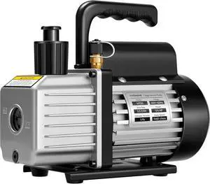 3.5 CFM 1/4 HP 110V Single Stage HVAC Vacuum Pump for R134a R12 R22 R502 R410a Systems, Auto AC Vacuum Pump for Air Conditioner Servicing Resin Degassing with Oil Bottle 3.5 CFM 1/4 HP 110V Single Stage HVAC Vacuum Pump for R134a R12 R22 R502 R410a Systems, Auto AC Vacuum Pump for Air Conditioner Servicing Resin Degassing with Oil Bottle