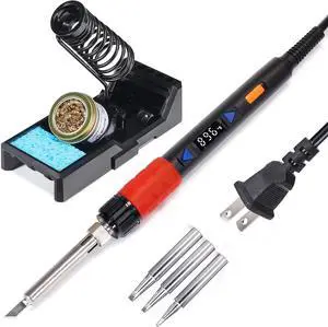 928D-III Soldering Iron,110W High Power, Fully Digital Display °F /°C- Temperature Control Soldering Tool, Accurate 194~896°F, with ON/OFF Switch, Iron Tip, Brass Wool, Automatic Sleep Mode 928D-III Soldering Iron,110W High Power, Fully Digital Display °F /°C- Temperature Control Soldering Tool, Accurate 194~896°F, with ON/OFF Switch, Iron Tip, Brass Wool, Automatic Sleep Mode