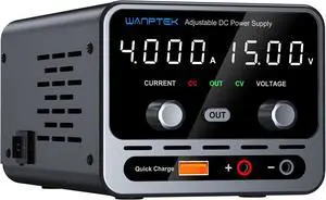 DC Power Supply, 0-15V/0-4A Adjustable High-Precision 4-Digit LED Display with Output Button and USB Port Lab Power Supply for Labs, Electronics DIY, and Repair DC Power Supply, 0-15V/0-4A Adjustable High-Precision 4-Digit LED Display with Output Button and USB Port Lab Power Supply for Labs, Electronics DIY, and Repair
