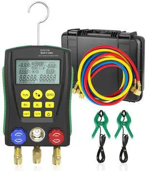 HVAC Gauges Digital Manifold Gauge Set Dual Pressure&Temp Test 89 Refrigerant Gauges R22 R134A R410A Refrigerant Recharge Kit HVAC Manifold Vacuum AC Gauge with Hoses for Air Conditioning/Refrigerator HVAC Gauges Digital Manifold Gauge Set Dual Pressure&Temp Test 89 Refrigerant Gauges R22 R134A R410A Refrigerant Recharge Kit HVAC Manifold Vacuum AC Gauge with Hoses for Air Conditioning/Refrigerator