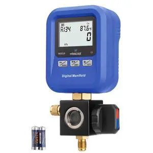 Digital Manifold Gauge HVAC, R454B,R134A,R410a,R1234yf Pressure Temperature Measure Gauge with LCD Sight Glass 24 Refrigerants for AC Charging Digital Manifold Gauge HVAC, R454B,R134A,R410a,R1234yf Pressure Temperature Measure Gauge with LCD Sight Glass 24 Refrigerants for AC Charging