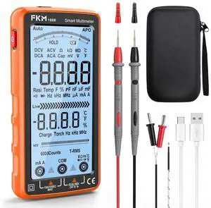 Digital Multimeter Tester Auto-Ranging TRMS 6000 Counts Smart Rechargeable Voltmeter Electrical Tester Measures AC/DC Current,Voltage,Capacitance,Resistance,NCV,Amp,Ohm,Diodes,Countinuity,Temp Digital Multimeter Tester Auto-Ranging TRMS 6000 Counts Smart Rechargeable Voltmeter Electrical Tester Measures AC/DC Current,Voltage,Capacitance,Resistance,NCV,Amp,Ohm,Diodes,Countinuity,Temp