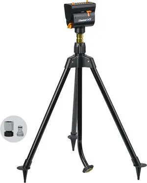 65178AMZ MiniMax Turbo Oscillating Sprinkler on Tripod, 4000 sq. ft., 4-Way Adjustable, Quick Connect Bundle, Black, Yellow 65178AMZ MiniMax Turbo Oscillating Sprinkler on Tripod, 4000 sq. ft., 4-Way Adjustable, Quick Connect Bundle, Black, Yellow