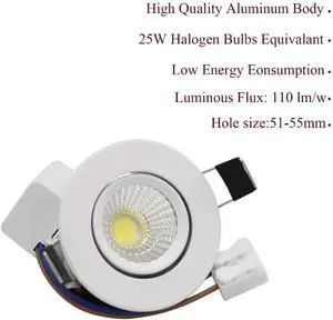 recessed Downlight 3W 110V Dimmable mini cabinets spotlights Soft White Bookcase Lighting 3000K-3500K Closet Lighting Cutout 53mm (No Junction Box) recessed Downlight 3W 110V Dimmable mini cabinets spotlights Soft White Bookcase Lighting 3000K-3500K Closet Lighting Cutout 53mm (No Junction Box)