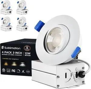 4 Packs 3 Inch Gimbal Led Recessed Light with Junction Box 10w,Waterproof recessed Lights for Shower,3 Colors Adjustable,Suitable for Bathroom,Parlor,Bedroom,Kitchen,Balcony 4 Packs 3 Inch Gimbal Led Recessed Light with Junction Box 10w,Waterproof recessed Lights for Shower,3 Colors Adjustable,Suitable for Bathroom,Parlor,Bedroom,Kitchen,Balcony
