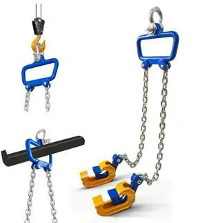 Chain Drum Lifter 2000 LBS Capacity with Spring-Loaded Locking Hooks | 55 Gallon Drum Lift, Standard Version Barrel Lifter with G80 Chains for Chemical & Construction Lifting Chain Drum Lifter 2000 LBS Capacity with Spring-Loaded Locking Hooks | 55 Gallon Drum Lift, Standard Version Barrel Lifter with G80 Chains for Chemical & Construction Lifting