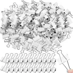 300 Pack 1.25in/32mm White Metal Binder Clips Bulk Medium Reusable Fold Back Binder Clips Paper Clamps Spring Steel Sturdy for Home Office School Supplies 300 Pack 1.25in/32mm White Metal Binder Clips Bulk Medium Reusable Fold Back Binder Clips Paper Clamps Spring Steel Sturdy for Home Office School Supplies