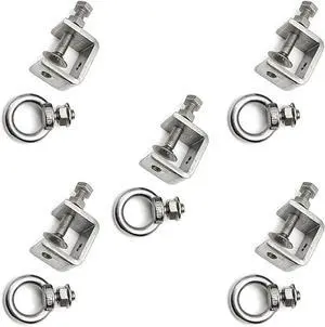 5Pcs C-Clamps;C Clamp Stainless Steel, Beam Clamp.Comes with Stainless Steel Screw Ring That Can Withstand 100 Pounds(medium) 5Pcs C-Clamps;C Clamp Stainless Steel, Beam Clamp.Comes with Stainless Steel Screw Ring That Can Withstand 100 Pounds(medium)