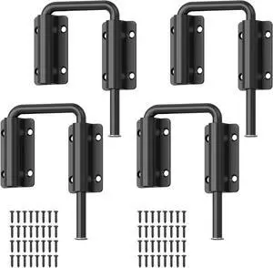 Upgraded Sliding Door Loop Lock, 90/180 Degree Multi-Angle Aluminum Alloy Gate Latches for Barn Door, Closet, Fence, Window, Patio - Security U-Bolt Latch Locks (Black-4PCS) Upgraded Sliding Door Loop Lock, 90/180 Degree Multi-Angle Aluminum Alloy Gate Latches for Barn Door, Closet, Fence, Window, Patio - Security U-Bolt Latch Locks (Black-4PCS)