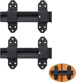 Heavy Duty Slide Bolt Gate Latch,Gate Latch Lock with Padlock Hole,Gate Latch for Wooden Fences, Barn Doors, Sliding & Swing Gates, Outdoor Sheds & Courtyards, Matte Black(2Pack) Heavy Duty Slide Bolt Gate Latch,Gate Latch Lock with Padlock Hole,Gate Latch for Wooden Fences, Barn Doors, Sliding & Swing Gates, Outdoor Sheds & Courtyards, Matte Black(2Pack)
