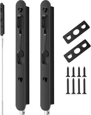 2 Pcs 18 Inch Extended Flip Lever Flush Bolt for Double Door, Extra Long Heavy Duty Zinc Alloy French Door Locks Hardware (Matte Black) 2 Pcs 18 Inch Extended Flip Lever Flush Bolt for Double Door, Extra Long Heavy Duty Zinc Alloy French Door Locks Hardware (Matte Black)