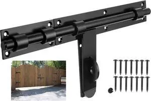 Slide Bolt Gate Latch, 17in, Thickened for Large Wooden/Metal Gates, Face Mount, Weld/Screws on Gate Left/Right Side, Fence Gate Latch, Barn Door Lock, Rustic Gate Lock Hardware(Patent Pending) Slide Bolt Gate Latch, 17in, Thickened for Large Wooden/Metal Gates, Face Mount, Weld/Screws on Gate Left/Right Side, Fence Gate Latch, Barn Door Lock, Rustic Gate Lock Hardware(Patent Pending)