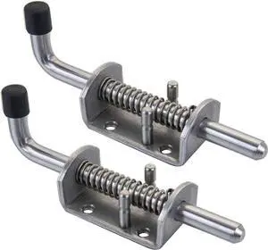 2 Pack Heavy Duty Stainless Steel Spring Loaded Latch Faster Locking Bolt Lock for Door Shed Gate or Tailgate Trailer Garage 2 Pack Heavy Duty Stainless Steel Spring Loaded Latch Faster Locking Bolt Lock for Door Shed Gate or Tailgate Trailer Garage