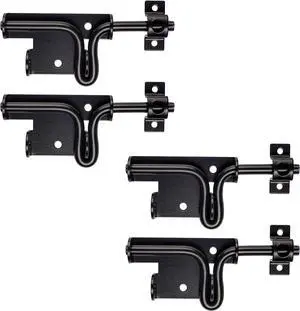 Slide Bolt Gate Latch for Wooden Fence Outdoor Gate Latch Lock with Padlock Hole, Heavy Duty Sliding Fence Door Lock, Black Barrel Bolt Latches for Wood Vinyl Fence,Gate Hardware for Barn Shed,4 Pack Slide Bolt Gate Latch for Wooden Fence Outdoor Gate Latch Lock with Padlock Hole, Heavy Duty Sliding Fence Door Lock, Black Barrel Bolt Latches for Wood Vinyl Fence,Gate Hardware for Barn Shed,4 Pack