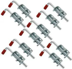 10 Packs Metal Lock Barrel Bolt Spring Loaded Latch 6.6 Inch w/Grip Heavy Duty for Gate Shed Door Tailgate Trailer Garage (10) 10 Packs Metal Lock Barrel Bolt Spring Loaded Latch 6.6 Inch w/Grip Heavy Duty for Gate Shed Door Tailgate Trailer Garage (10)