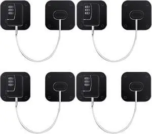 Refrigerator Lock (4 Pack), Heavy Duty Combination Fridge Lock, for Fridge, Cabinets, Window, Drawers and Child Safety Cabinet Lock, Strong Non-Marking Adhesive No Drilling (Black) Refrigerator Lock (4 Pack), Heavy Duty Combination Fridge Lock, for Fridge, Cabinets, Window, Drawers and Child Safety Cabinet Lock, Strong Non-Marking Adhesive No Drilling (Black)