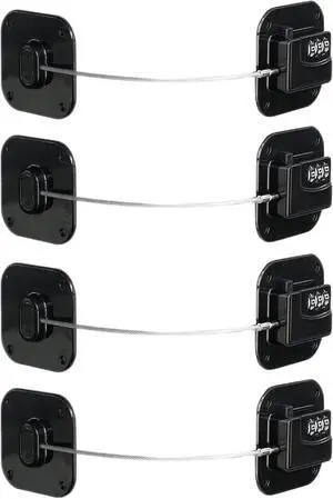 Child Safety Cabinet Locks,Drawer Locks with Combination Closet Lock,Fridge Lock,Child Proof Refrigerator Lock,Child Lock(Black 4Pcs) Child Safety Cabinet Locks,Drawer Locks with Combination Closet Lock,Fridge Lock,Child Proof Refrigerator Lock,Child Lock(Black 4Pcs)