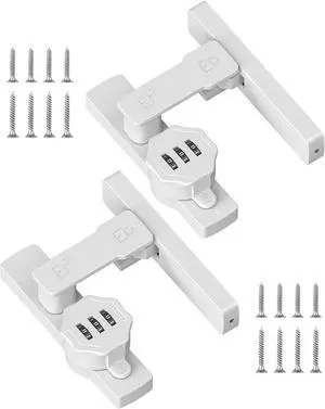 90/180 Degree Barn Door Lock, Flip Combination Latch Lock, Zinc Alloy L Shaped Locks with Code for Shed, Outdoor, Closet, Bedroom, Inside/Sliding Door (White-2 Pcs) 90/180 Degree Barn Door Lock, Flip Combination Latch Lock, Zinc Alloy L Shaped Locks with Code for Shed, Outdoor, Closet, Bedroom, Inside/Sliding Door (White-2 Pcs)
