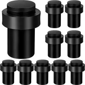 10 Pcs Door Stopper Mounted Floor Stops Stainless Steel Cylindrical Stopper Modern Decorative Rubber Bumper Stops Holder Wall Protector for Bottom or Top of Door (Black) 10 Pcs Door Stopper Mounted Floor Stops Stainless Steel Cylindrical Stopper Modern Decorative Rubber Bumper Stops Holder Wall Protector for Bottom or Top of Door (Black)