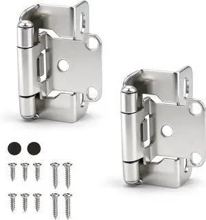 50 Pack (25 Pairs) 1/2" Semi Overlay Self Closing Cabinet Hinges, Face Frame Cabinet Door Hinges Half Wrap Around, Kitchen Cabinet Hinges Easy Install with Quiet Bumper, 95-110°, Satin Nickel 50 Pack (25 Pairs) 1/2" Semi Overlay Self Closing Cabinet Hinges, Face Frame Cabinet Door Hinges Half Wrap Around, Kitchen Cabinet Hinges Easy Install with Quiet Bumper, 95-110°, Satin Nickel