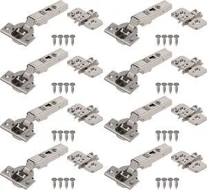 Clip top OTION Hinge Kit (4 Kits), Full Overlay, 110° Opening Angle, Steel, Soft Close Euro-Style Hinges with Clip Mounting Plate for Frameless Cabinets Clip top OTION Hinge Kit (4 Kits), Full Overlay, 110° Opening Angle, Steel, Soft Close Euro-Style Hinges with Clip Mounting Plate for Frameless Cabinets