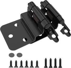 3/8 Inch Inset Cabinet Hinges, 25 Pairs(50 Pack) Self Closing Flush Face Mount Hinges with Door Bumper, Variable Decorative Hardware for Bathroom, Furniture, Kitchen Cabinet Doors, Matte Black 3/8 Inch Inset Cabinet Hinges, 25 Pairs(50 Pack) Self Closing Flush Face Mount Hinges with Door Bumper, Variable Decorative Hardware for Bathroom, Furniture, Kitchen Cabinet Doors, Matte Black